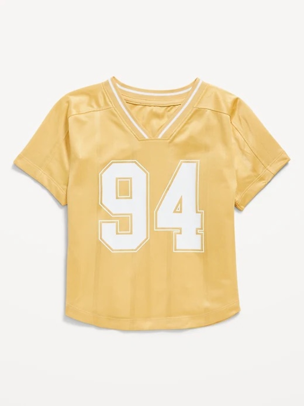 Golden '94' Sporty V-Neck Jersey Top
